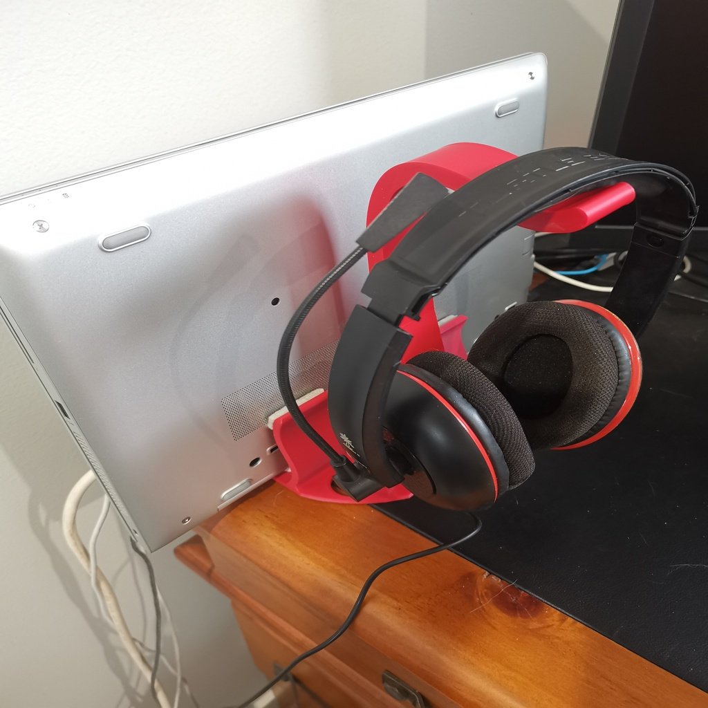 Vertical Laptop Stand with Headset Storage