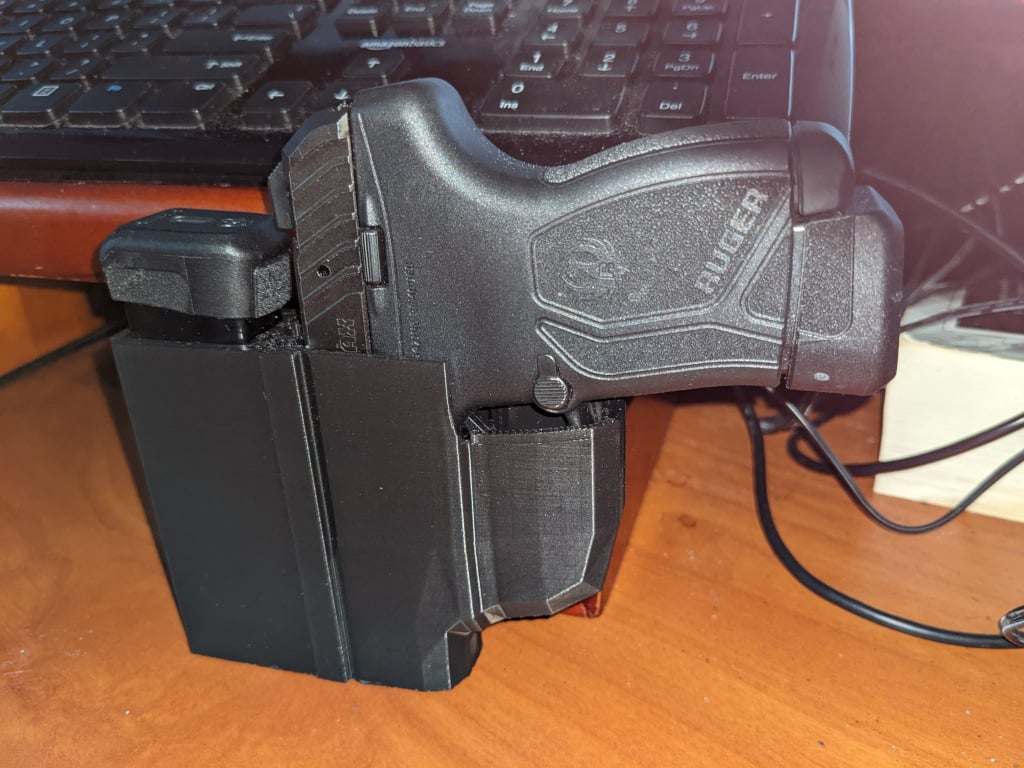 Ruger LCP Max Holster with Mag carrier and belt clip holes