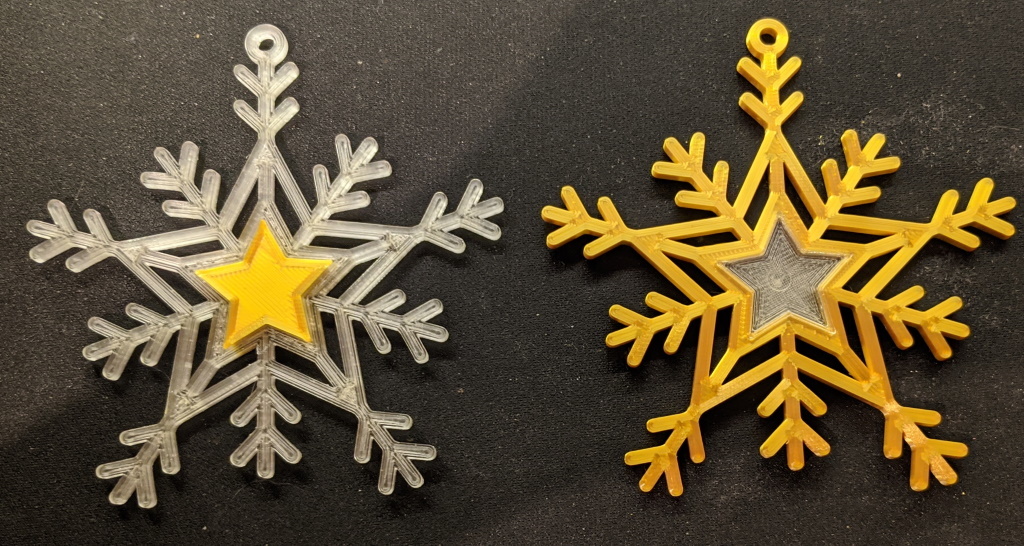 Snowflake with star inlay