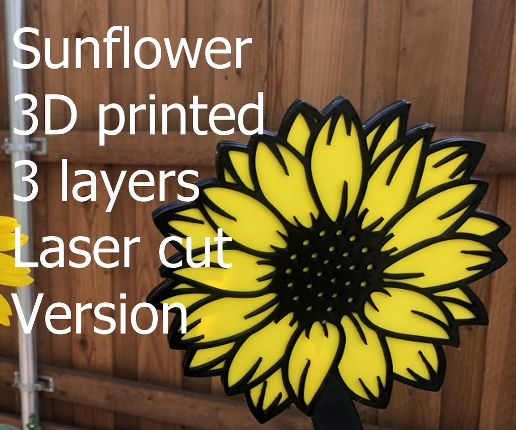Sunflower 3D printed Yard art
