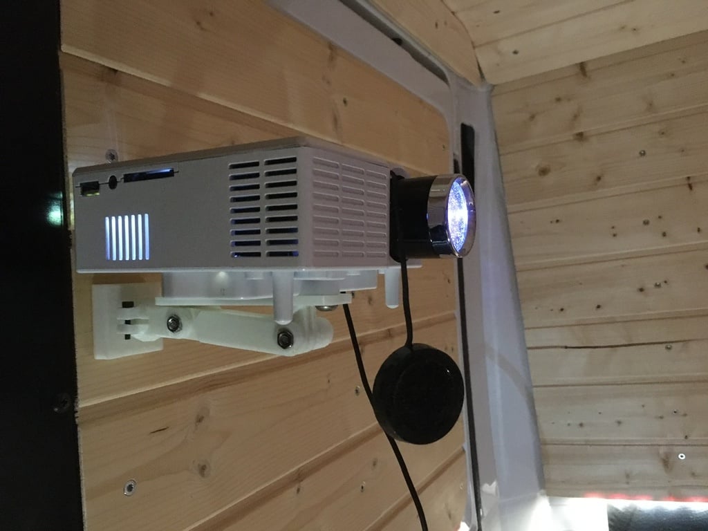 Projector mount for camper van