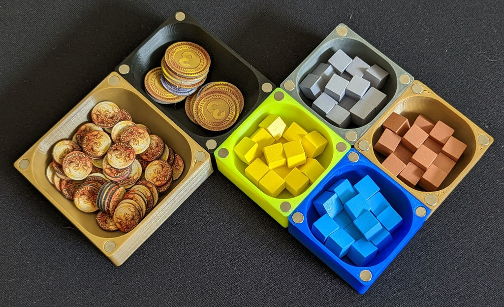 Magnetic Stackable Board Game Component Boxes