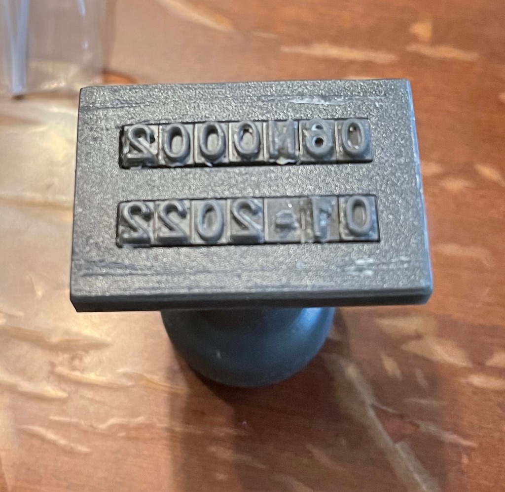 Stamp with changeable numbers 