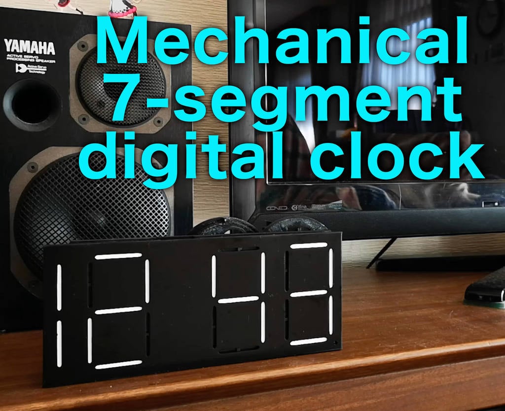 Mechanical 7-segment digital clock