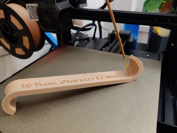 Simple modern Incense Holder with Shakespeare quote. "to thine own self be true"