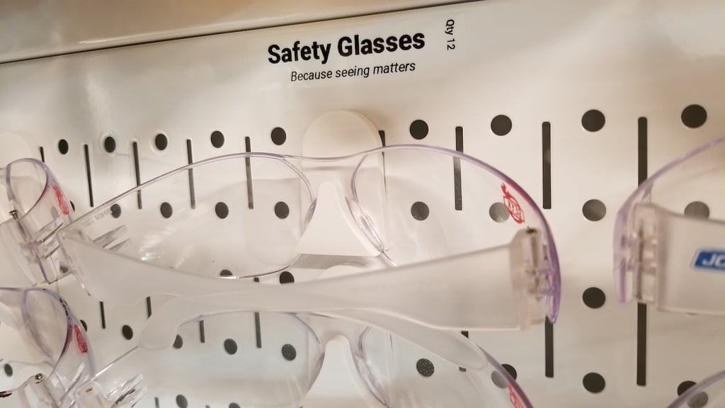 Safety Glasses Holder for Wall Control (and other boards, too)