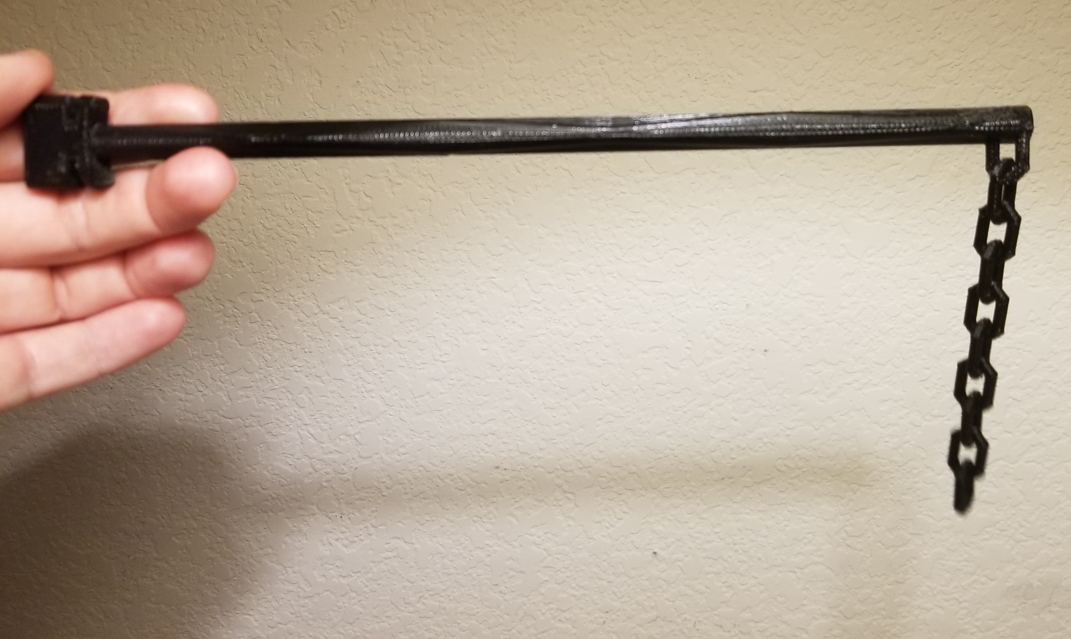 Small bird perch w/ chain toy for 1 x 0.5 (one by one half inch) wire, no hardware needed, multiple gauges