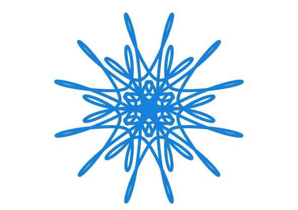 Parametric curvy snowflake