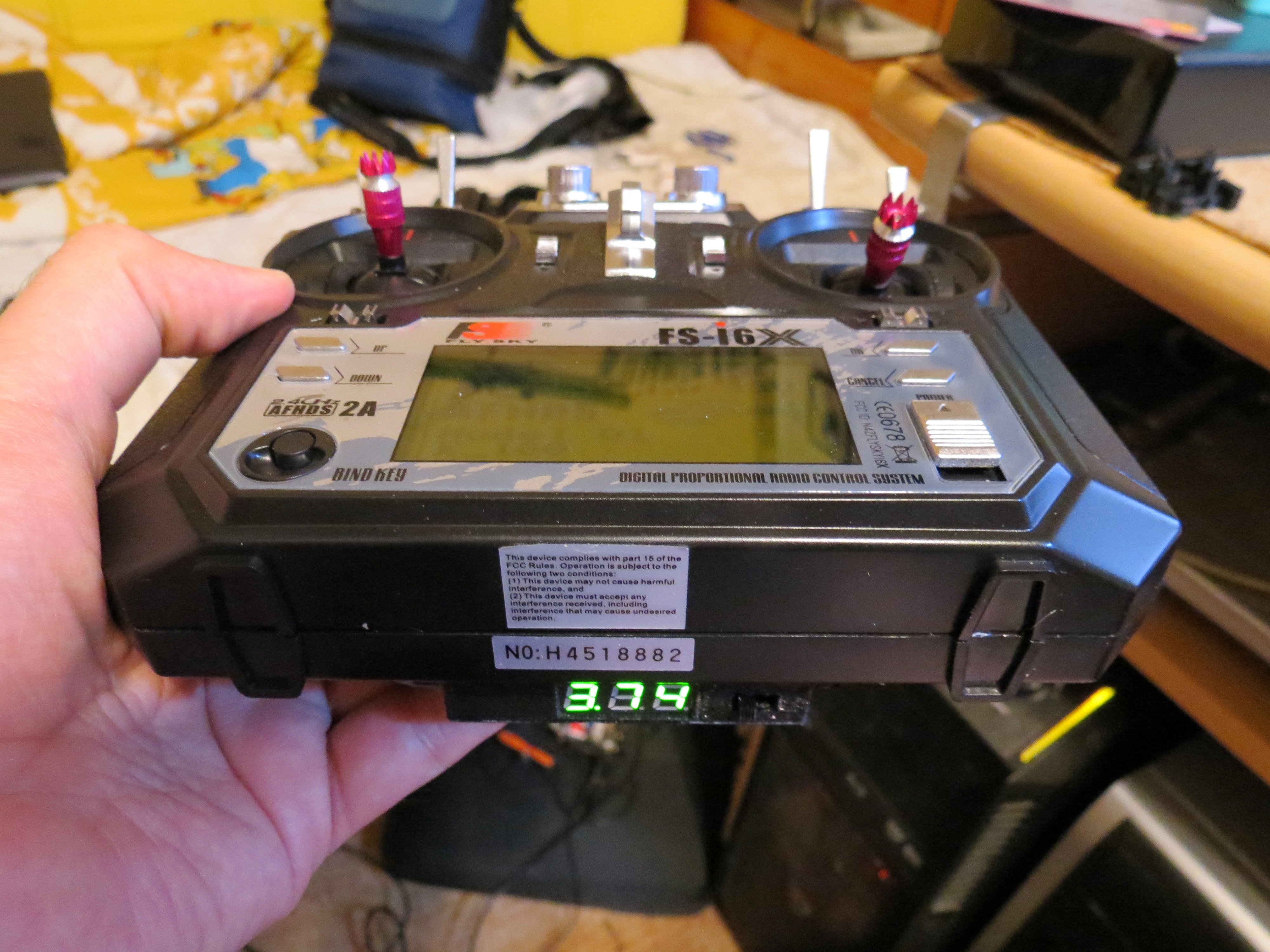 Rechargeable battery mod for Flysky i6 transmitter