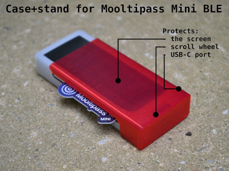 Case and desk stand for Mooltipass Mini BLE 