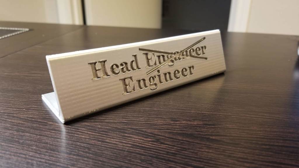 Head Engineer Plaque