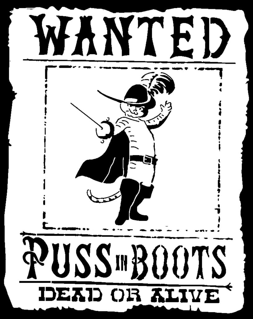 Puss in Boots stencil 2