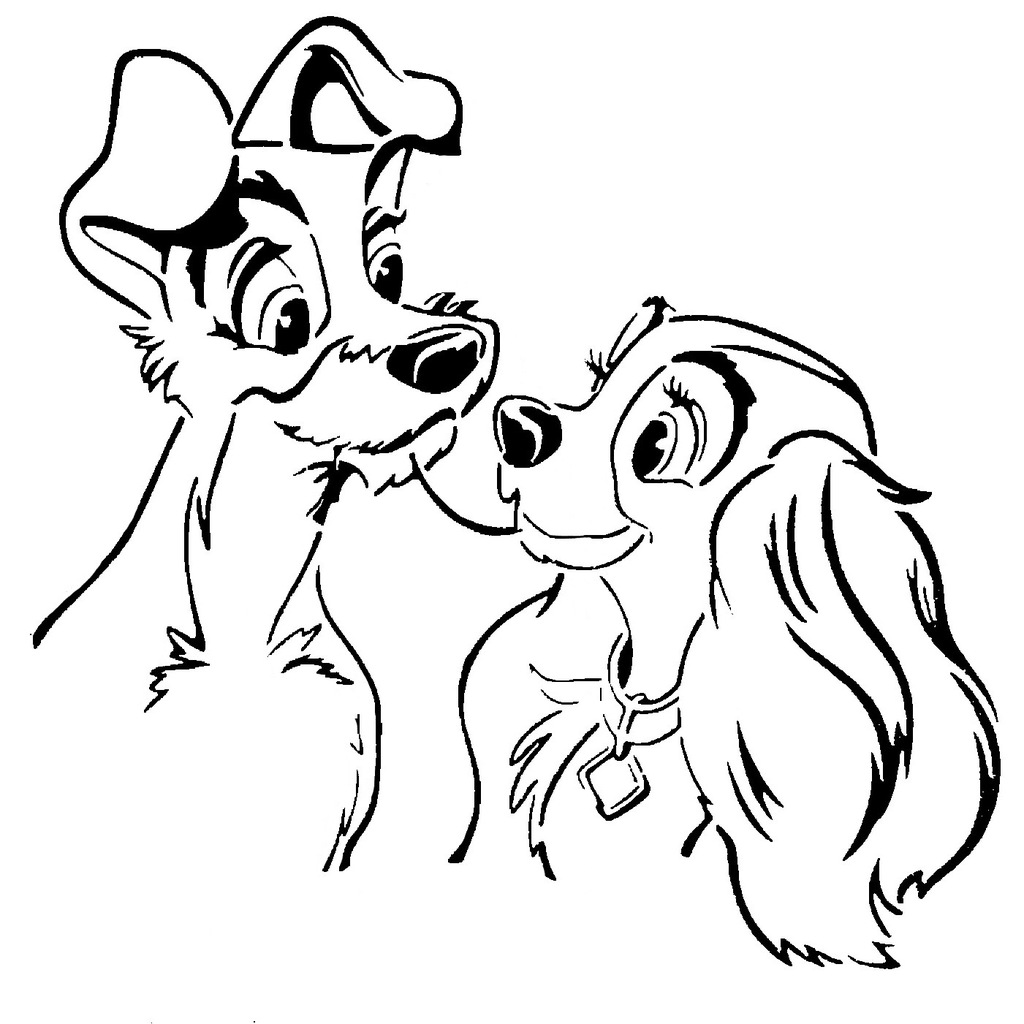 Lady and the Tramp stencil
