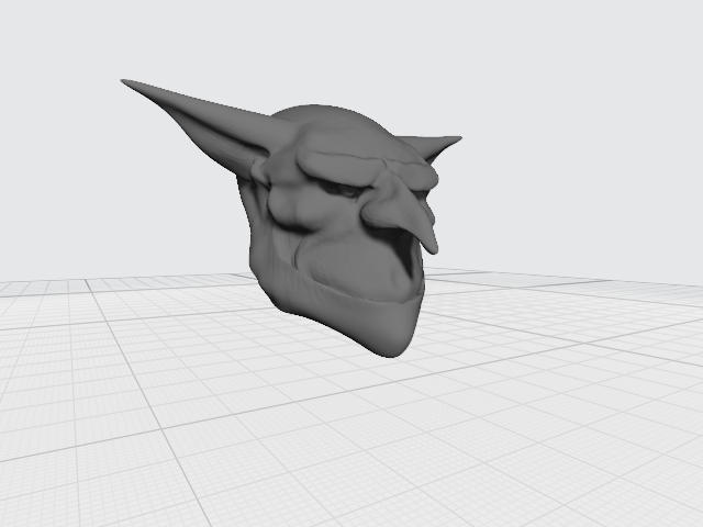 Goblin head with basic texture