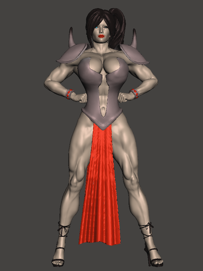 Muscle woman  (low poly)