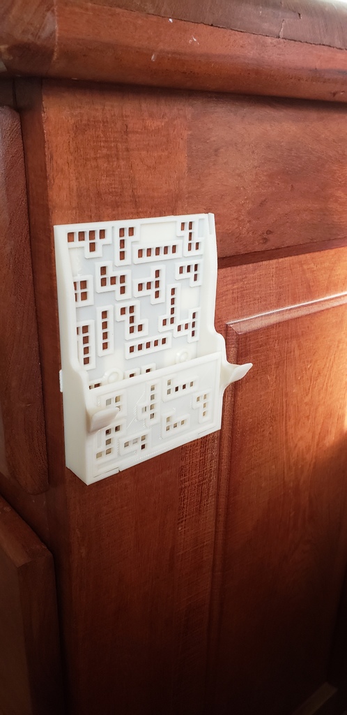 Cell phone stand, wall mount, "tetris" themed