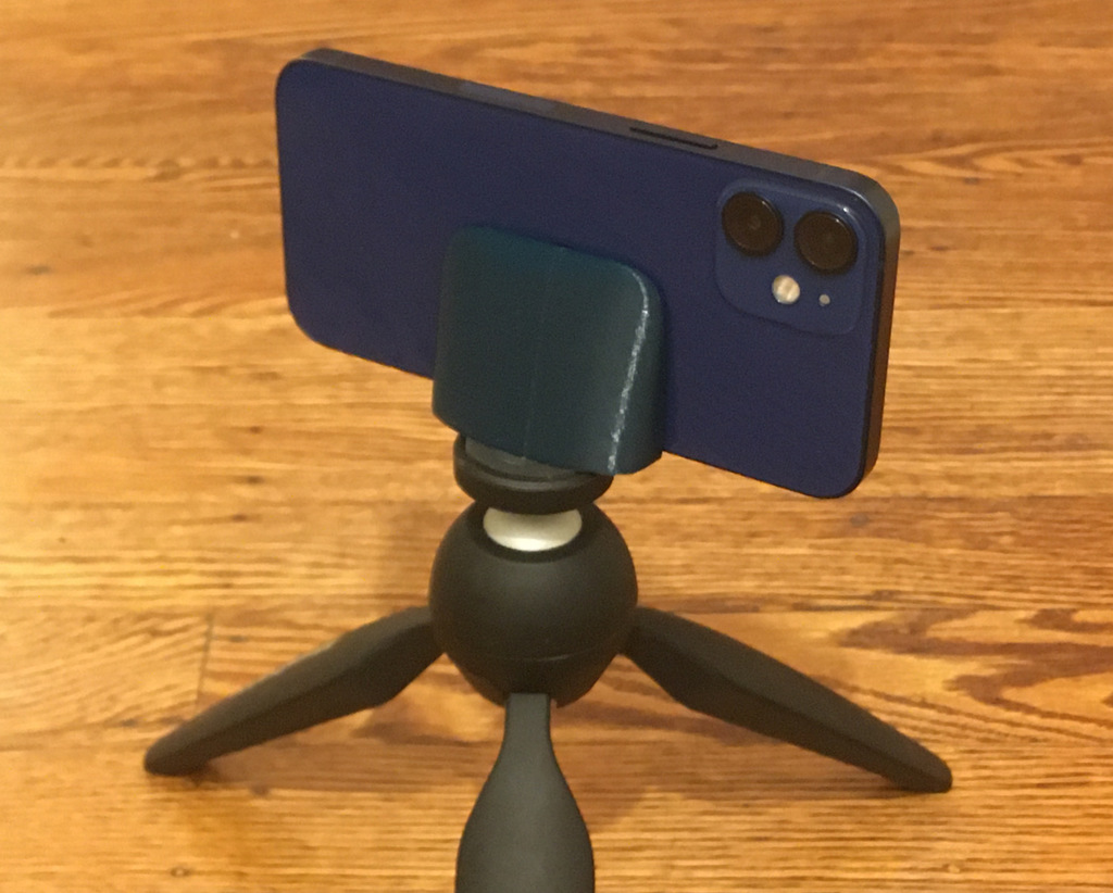 iPhone Tripod Mount using 3M tape and 1/4-20 nut glued in