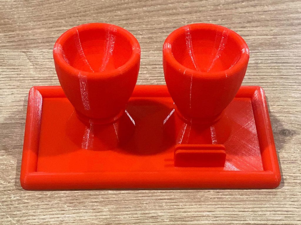 Double Egg Cup With Plate And Spoon Holder
