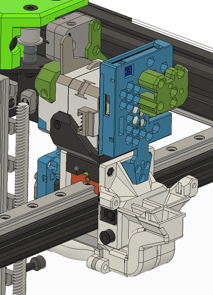 Duet Toolboard 1LC v1.1 four screws mount on Bondtech LGX stepper motor and EVA carriage.