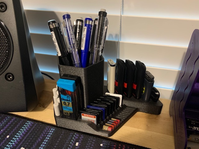 Desktop Pencil and Memory Card Caddy