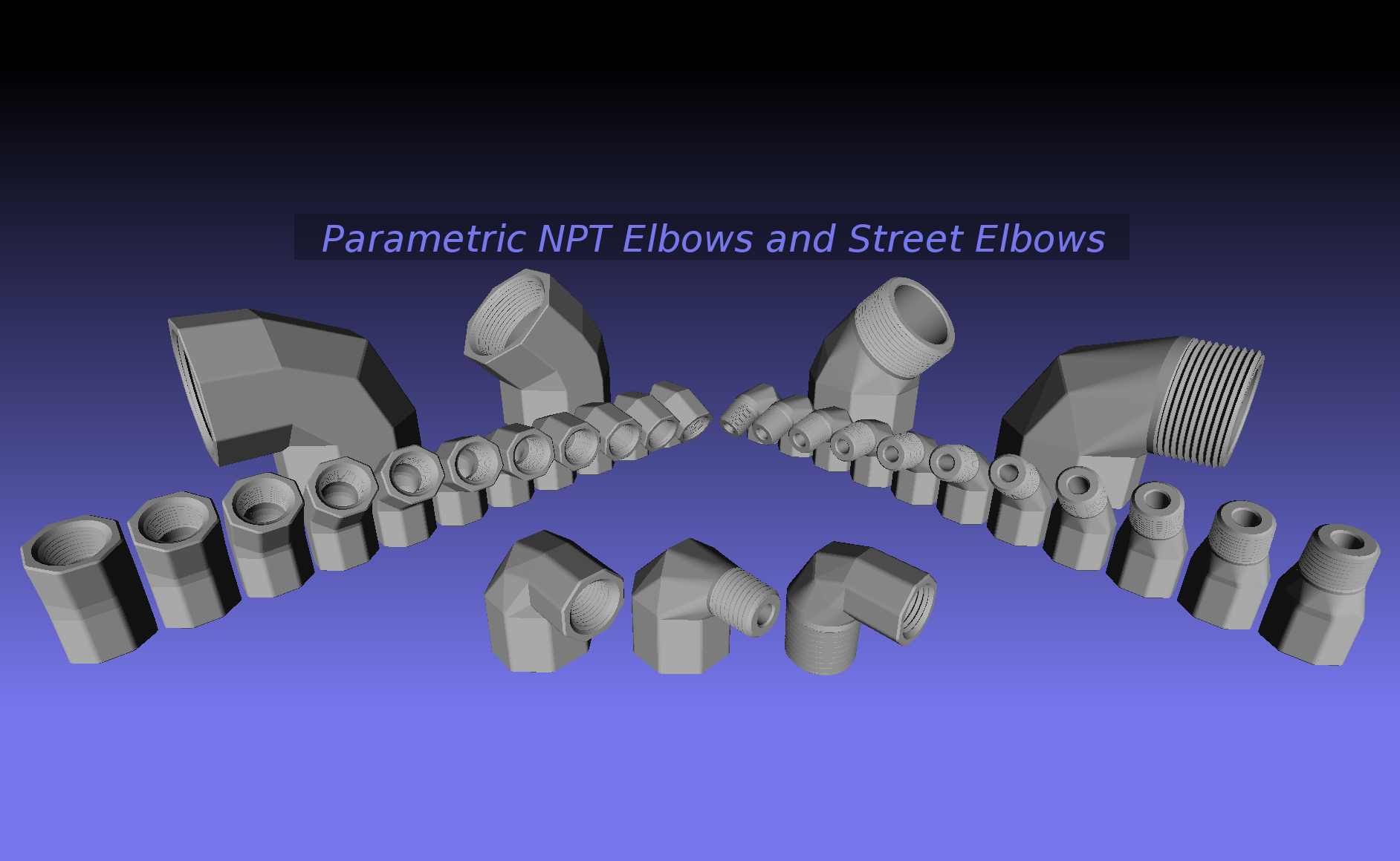 Parametric Pipe Elbows & Street Elbows (SCAD + STL)