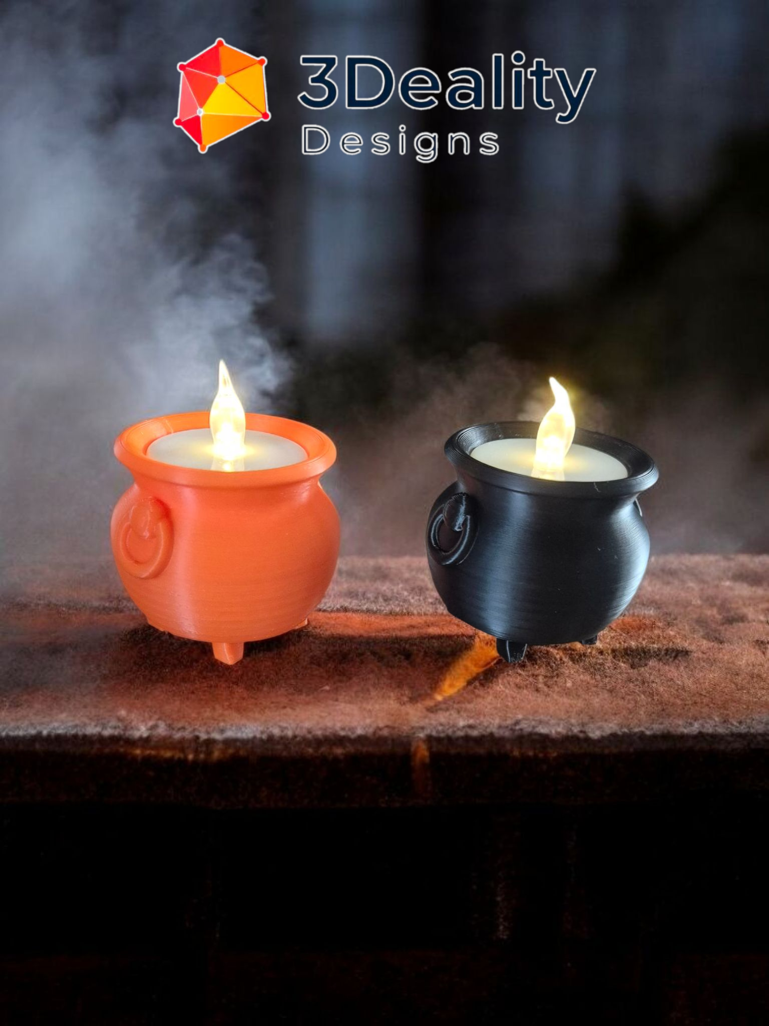 Mini cauldron tea light holder (free commercial use)