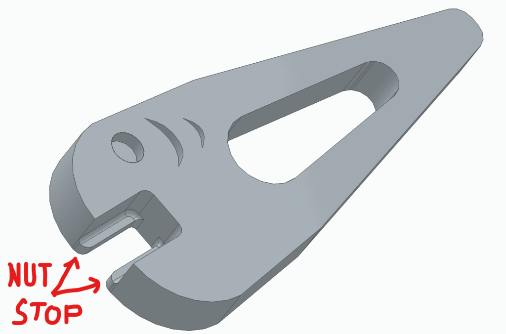 Simple wrench for M3 nut with nut stop