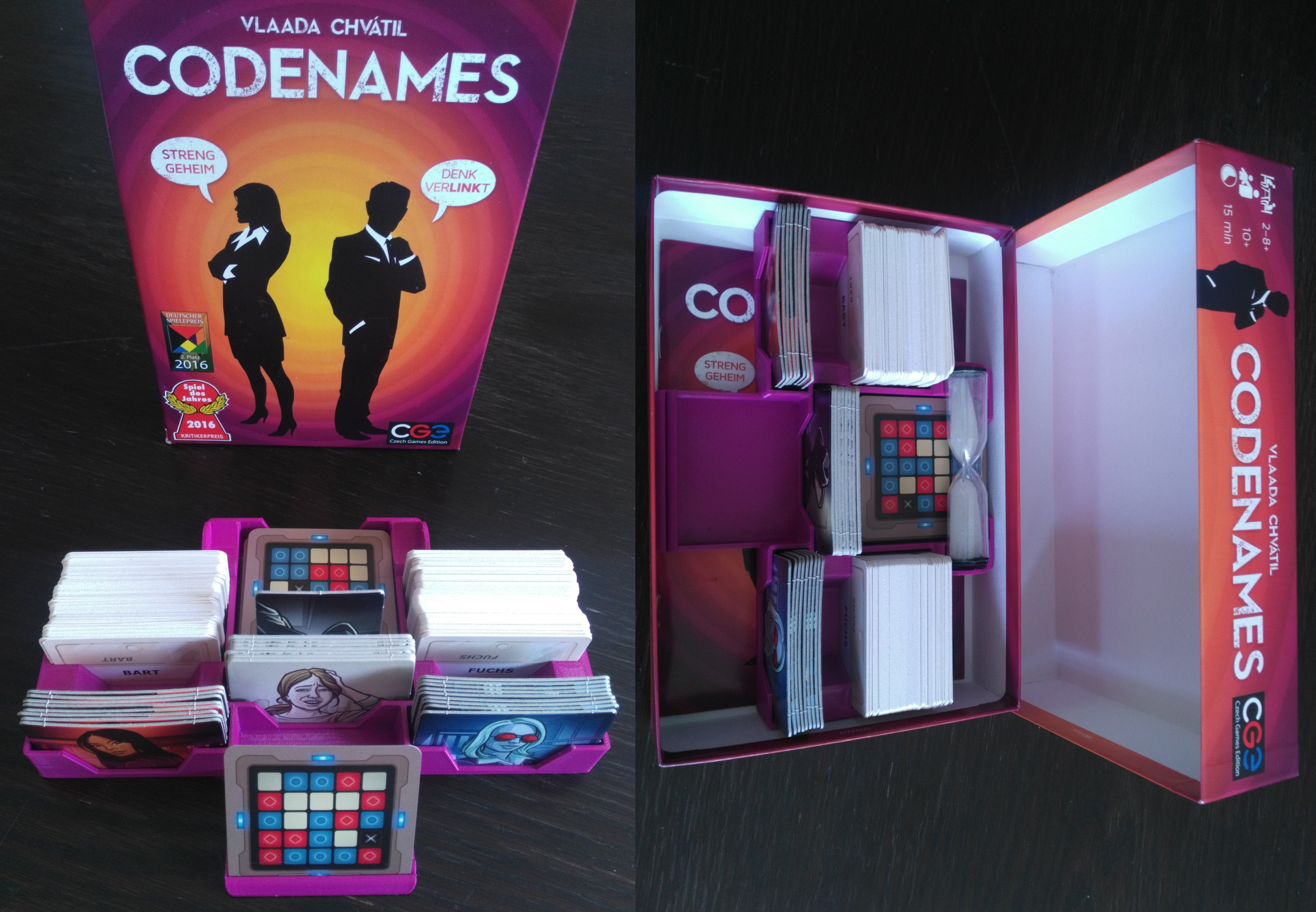 Codenames Perfect Fit Box Insert, Game Organizer, Play Aid, Ender3 friendly