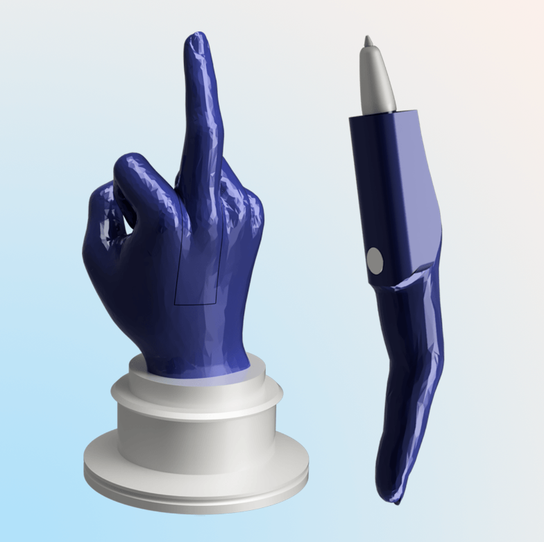 Middle finger pen throphy - the best fingerprint you can make
