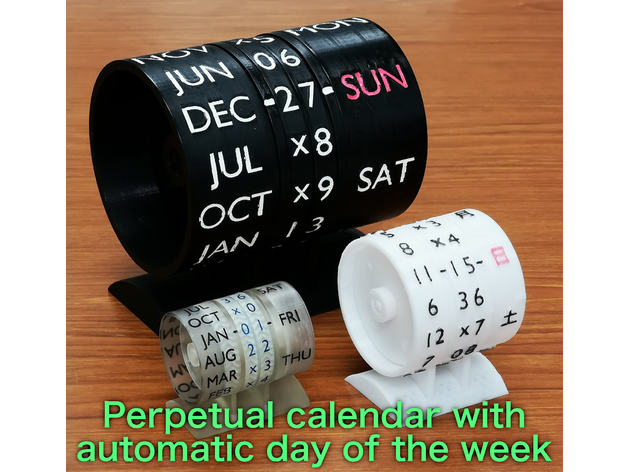 Perpetual Calendar With Mechanically Automatic Day Of The Week