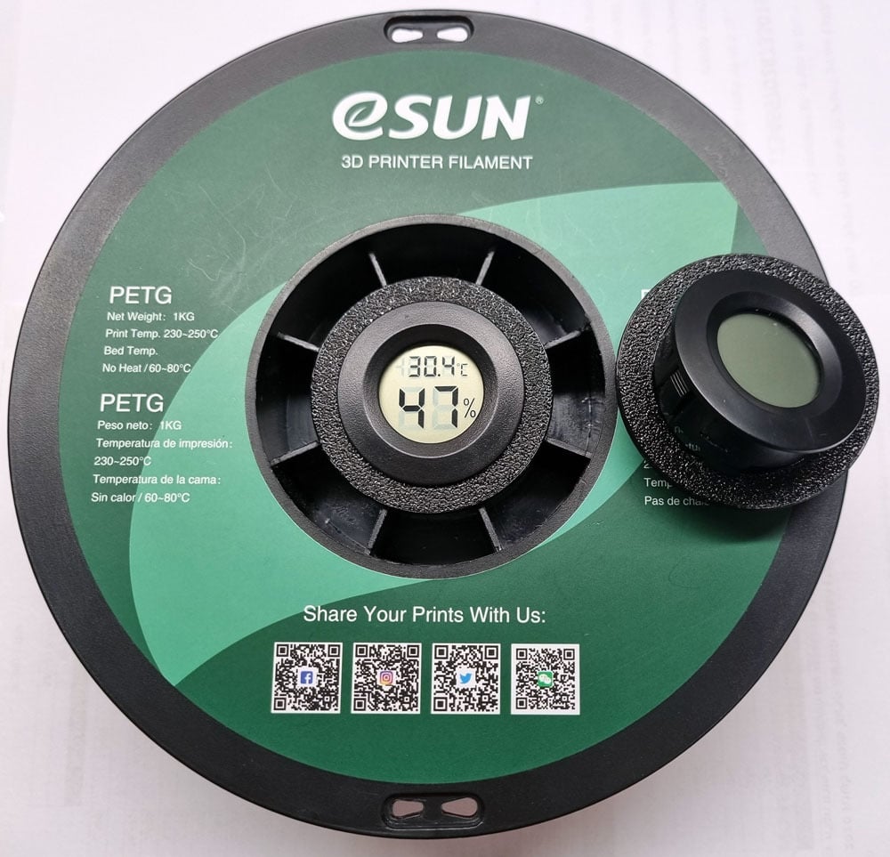 Mini LCD Hygrometer holder for eSUN spool