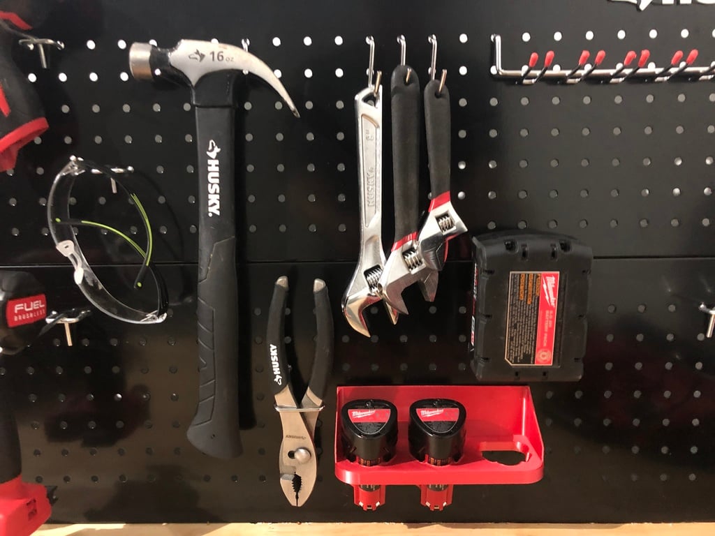 Milwaukee M12 battery holder for pegboards 