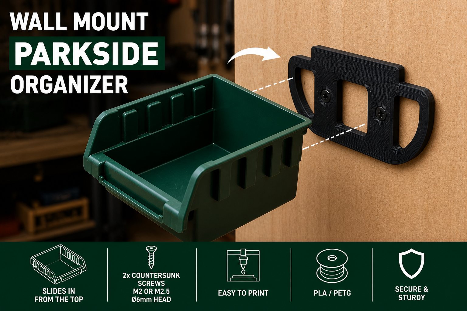 PARKSIDE Organizer Wall Mount – Simple Snap Holder