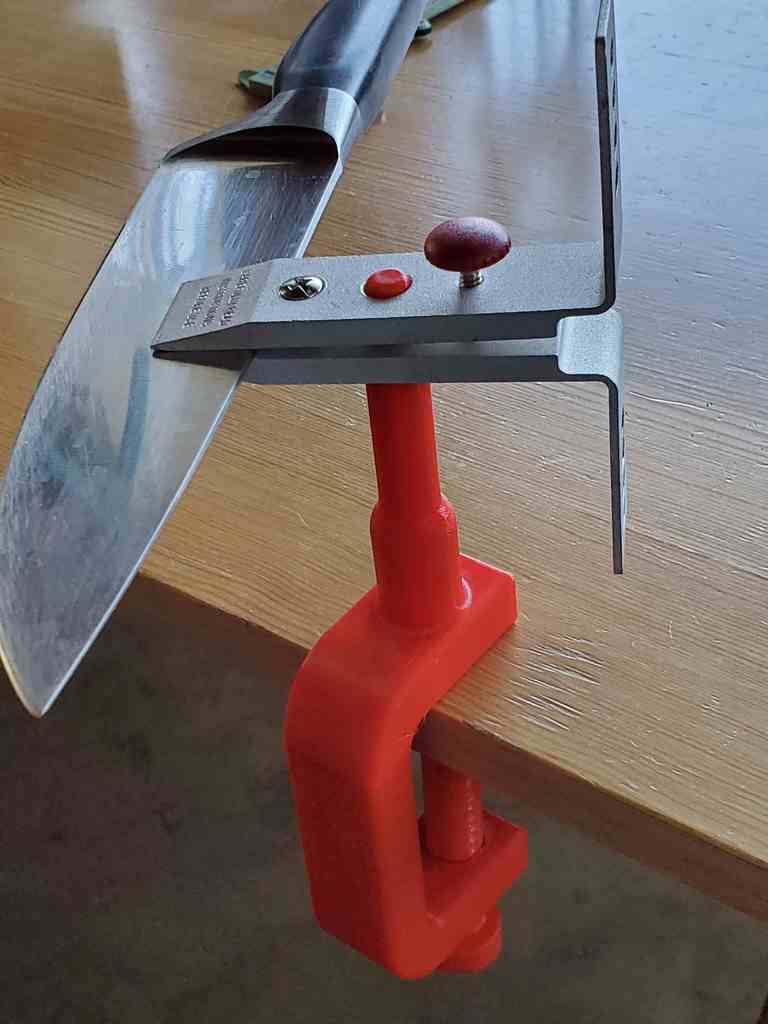 C-clamp stand for the Lansky controlled angle sharpening system