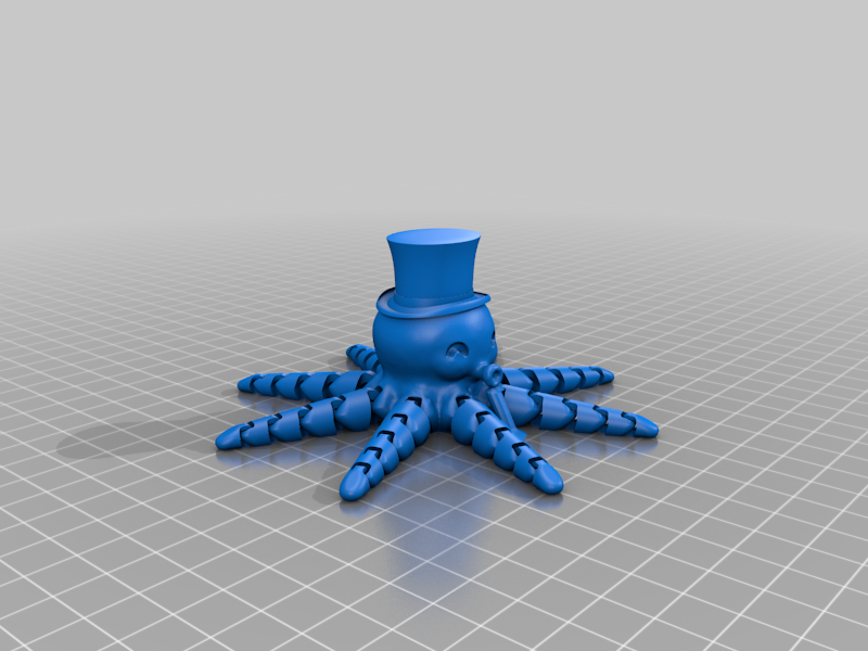 Cute mini octopus with top hat (solid)