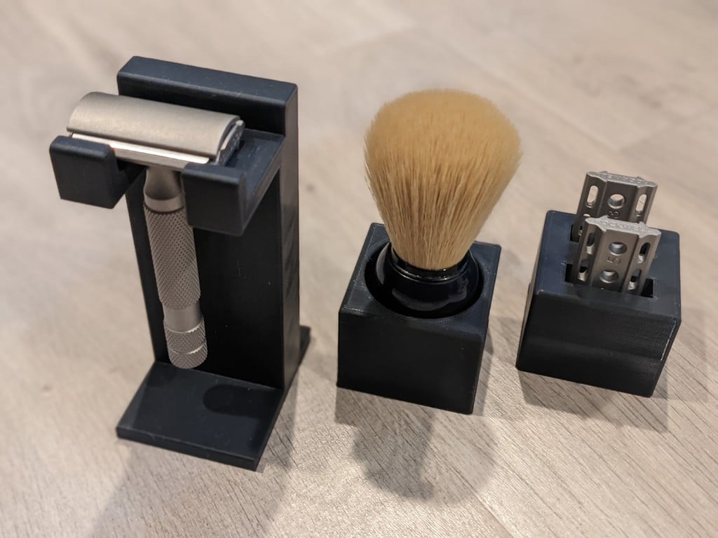 Double Edge ( DE ) Safety Razor Stand and Shave Brush Stand - Shaving Set