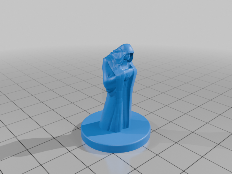 Evil Wizard or Warlock in Robe D&D Miniature, Human (or other, ears covered)