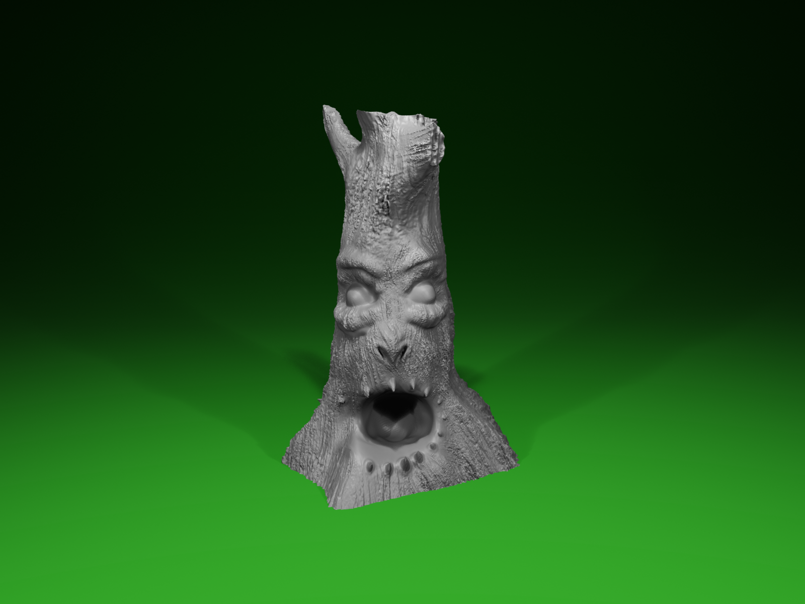 Angry Tree Spirit – Model A | Fantasy Haunted Forest Terrain, Evil Tree Stump, 3D Printable Decoration