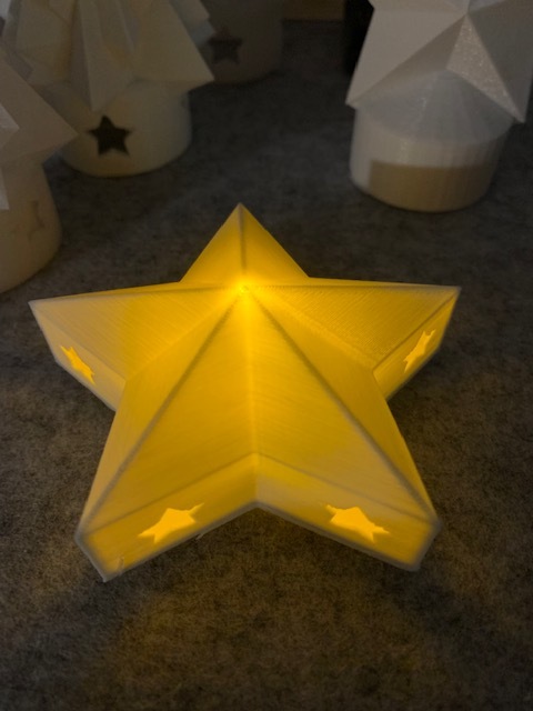Christmas star LED tea light candle cover Xmas++laying