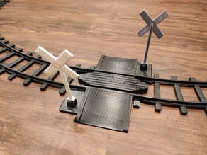 Railroad Crossing Train Track compatible w/ the Lionel Ready-to-Play Train Sets
