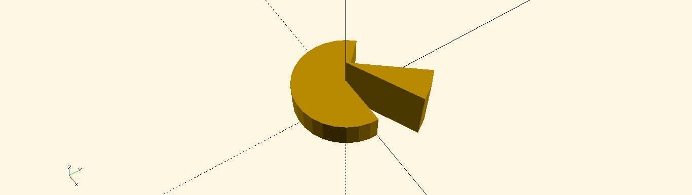 OpenSCAD pie slice