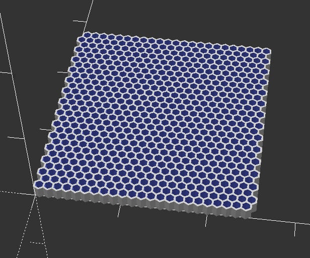 OpenScad hex grid generator