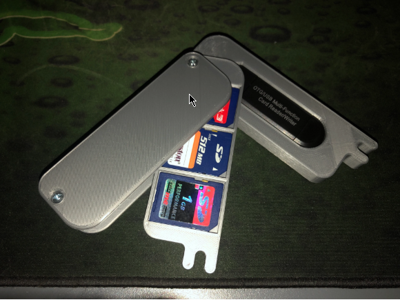 Swiss Army Style SD Card Case With SD card reader slot.