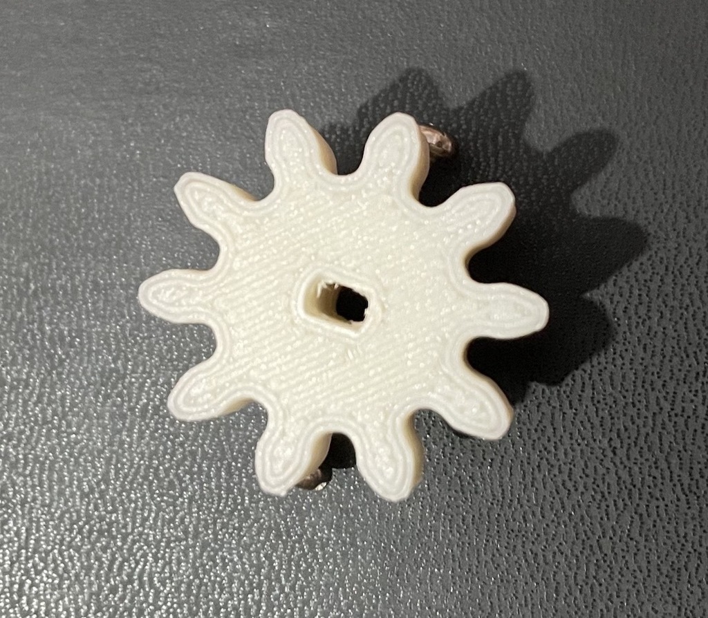 10 tooth gear modified to be used with 28byj-48 stepper motor