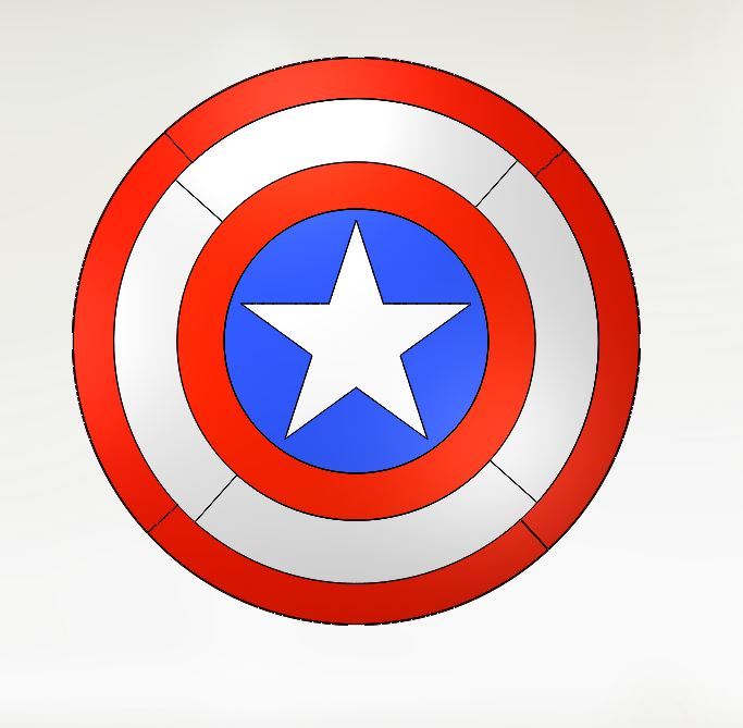 Printable Captain America Shield Ø30 Cm