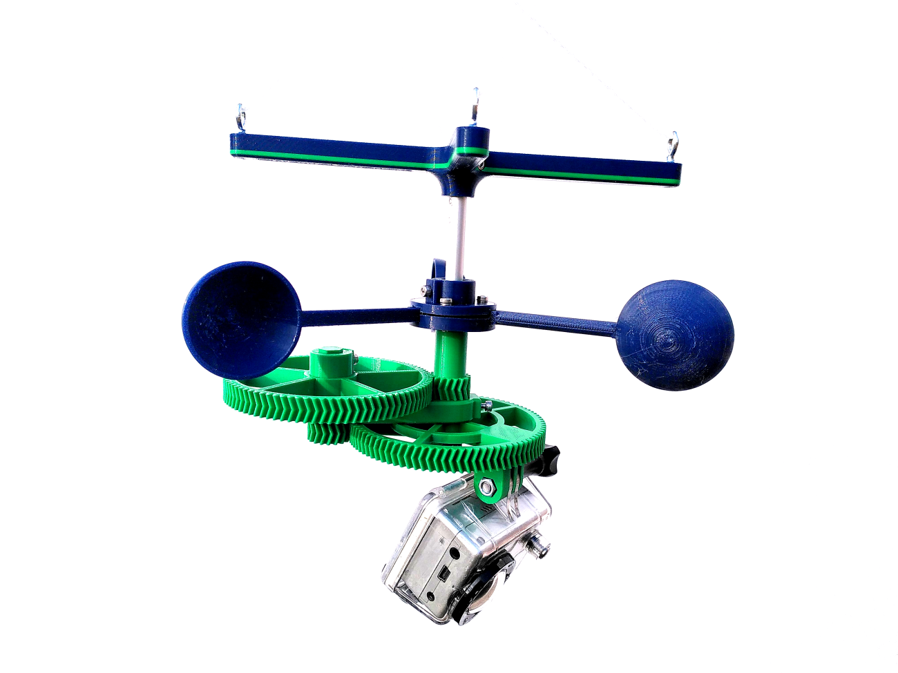 Camera rotation device for kite aerial photography with aluminium tube