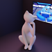 Estatua gato pensando 3D model
