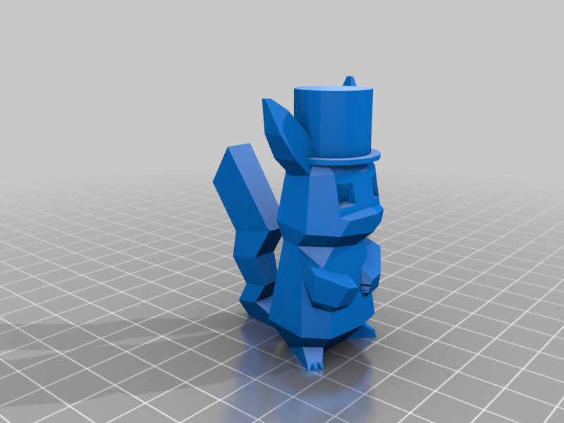 Low poly Pikachu but it has a top hat