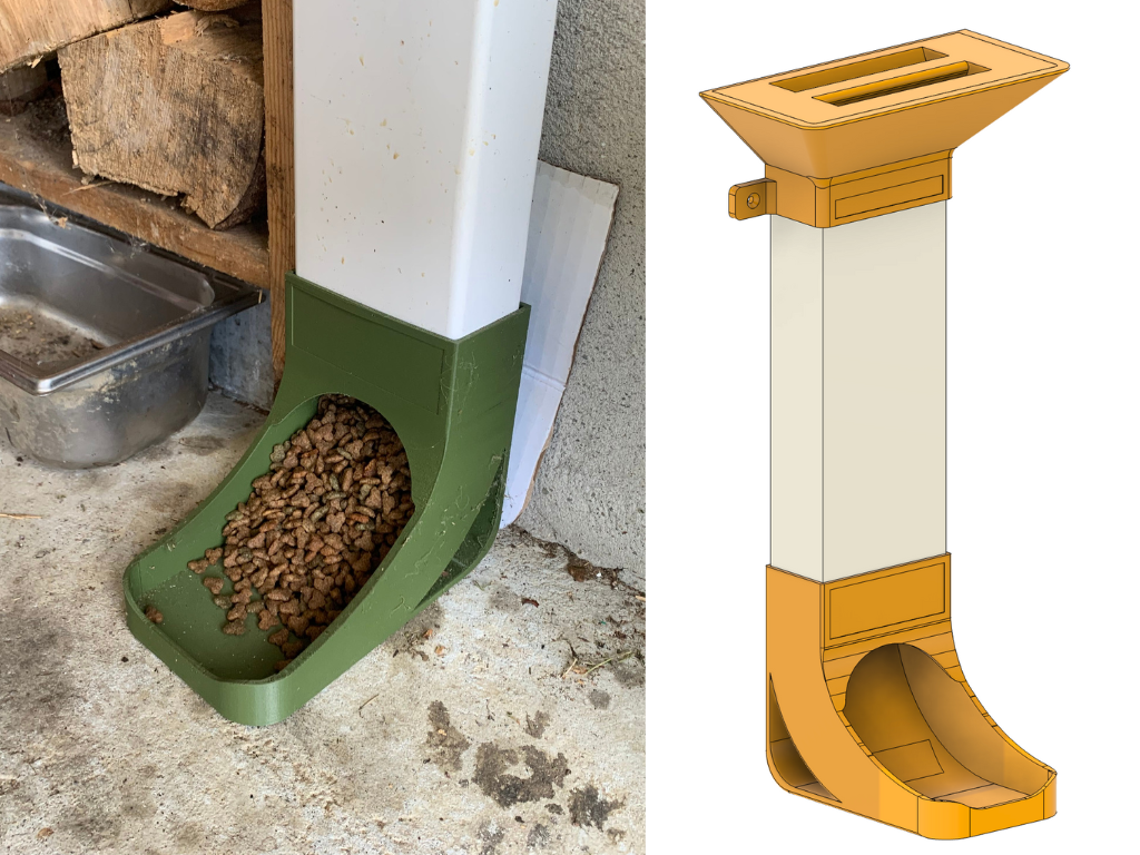Gravity Pet Feeder -- Rectangular PVC Pipe