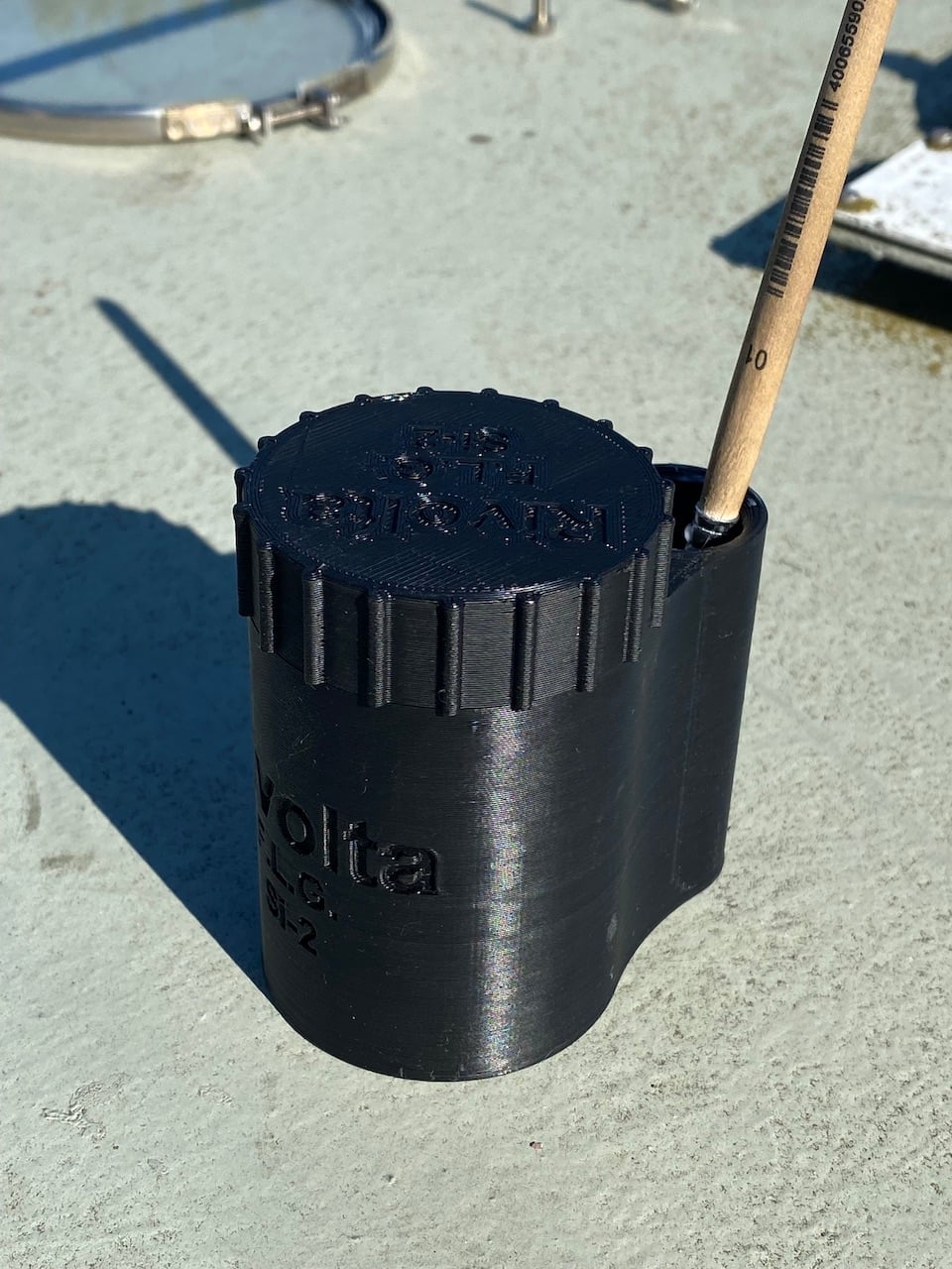 Fettdose mit Pinselhalter, Lubricantcan with brush holder